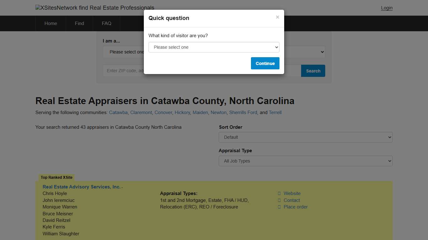 Directory of Appraisers in Catawba County North Carolina - Page 1